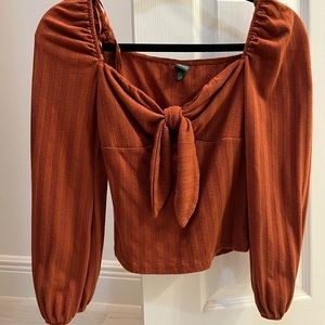 Burnt orange long sleeve blouse